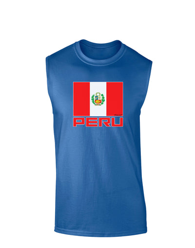 Peru Flag Dark Dark Muscle Shirt
