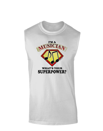 Musician - Superpower Muscle Shirt-TooLoud-White-Small-Davson Sales