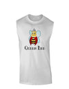 Queen Bee Text Muscle Shirt-TooLoud-White-Small-Davson Sales