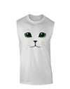 Green-Eyed Cute Cat Face Muscle Shirt