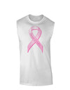 Pink Breast Cancer Awareness Ribbon - Stronger Everyday Muscle Shirt-TooLoud-White-Small-Davson Sales