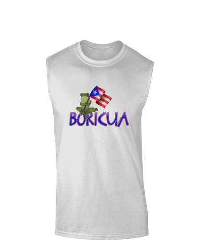 Coqui Boricua Muscle Shirt-TooLoud-White-Small-Davson Sales
