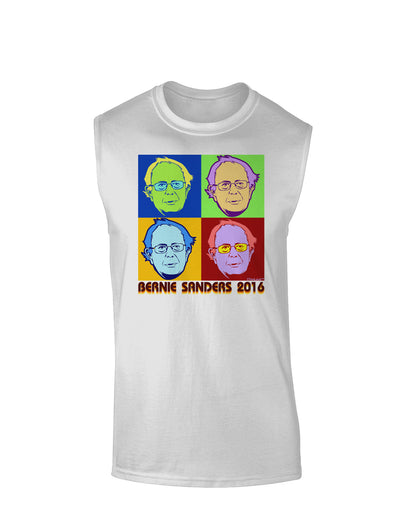 Pop Art Bernie Sanders Muscle Shirt-TooLoud-White-Small-Davson Sales