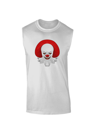 Scary Clown Watercolor Muscle Shirt-TooLoud-White-Small-Davson Sales