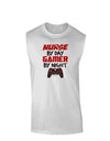 Nurse By Day Gamer By Night Muscle Shirt-TooLoud-White-Small-Davson Sales