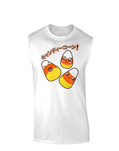 Japanese Kawaii Candy Corn Halloween Muscle Shirt-TooLoud-White-Small-Davson Sales