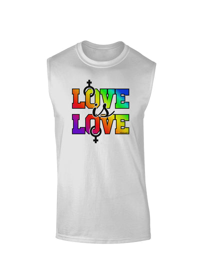 Love Is Love Lesbian Pride Muscle Shirt-TooLoud-White-Small-Davson Sales
