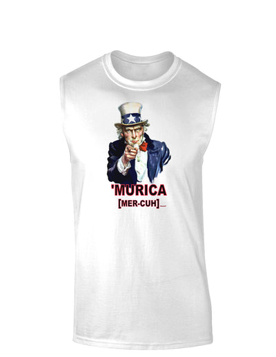 Uncle Sam Merica Muscle Shirt-TooLoud-White-Small-Davson Sales
