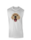 Cute Golden Retriever Puppy Face Muscle Shirt