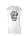 Version 10 Grayscale Day of the Dead Calavera Muscle Shirt-TooLoud-White-Small-Davson Sales