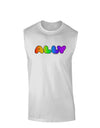 LGBT Ally Rainbow Text Muscle Shirt by TooLoud-TooLoud-White-Small-Davson Sales
