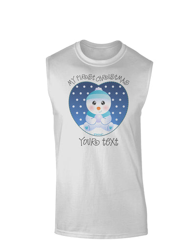 Personalized My First Christmas Snowbaby Blue Muscle Shirt-TooLoud-White-Small-Davson Sales
