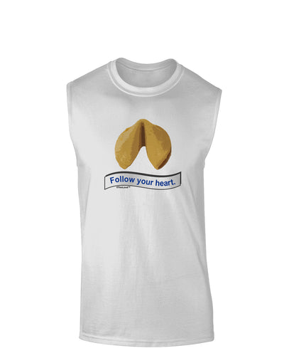 Follow Your Heart Fortune Muscle Shirt-TooLoud-White-Small-Davson Sales