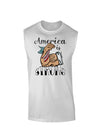 America is Strong We will Overcome This Muscle Shirt-Muscle Shirts-TooLoud-White-Small-Davson Sales
