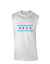 Distressed Chicago Flag Design Muscle Shirt  by TooLoud