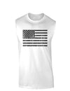 Distressed Black and White American Flag Muscle Shirt-TooLoud-White-Small-Davson Sales