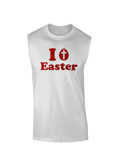 I Egg Cross Easter - Red Glitter Muscle Shirt by TooLoud-TooLoud-White-Small-Davson Sales