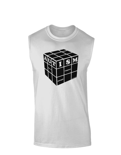 Autism Awareness - Cube B & W Muscle Shirt
