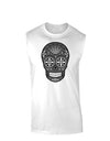 TooLoud Version 9 Black and White Day of the Dead Calavera Muscle Shirt-TooLoud-White-Small-Davson Sales