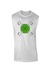 Clover and Crossbones Muscle Shirt by TooLoud-TooLoud-White-Small-Davson Sales