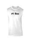 #1 Boss Text - Boss Day Muscle Shirt-TooLoud-White-Small-Davson Sales