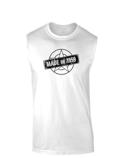 TooLoud 60th Birthday Gift Made in 1959 Muscle Shirt-Muscle Shirts-TooLoud-White-Small-Davson Sales
