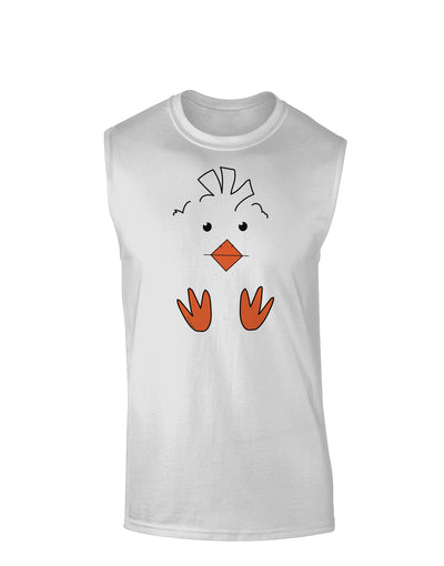 Cute Easter Chick Face Muscle Shirt-Muscle Shirts-TooLoud-White-Small-Davson Sales