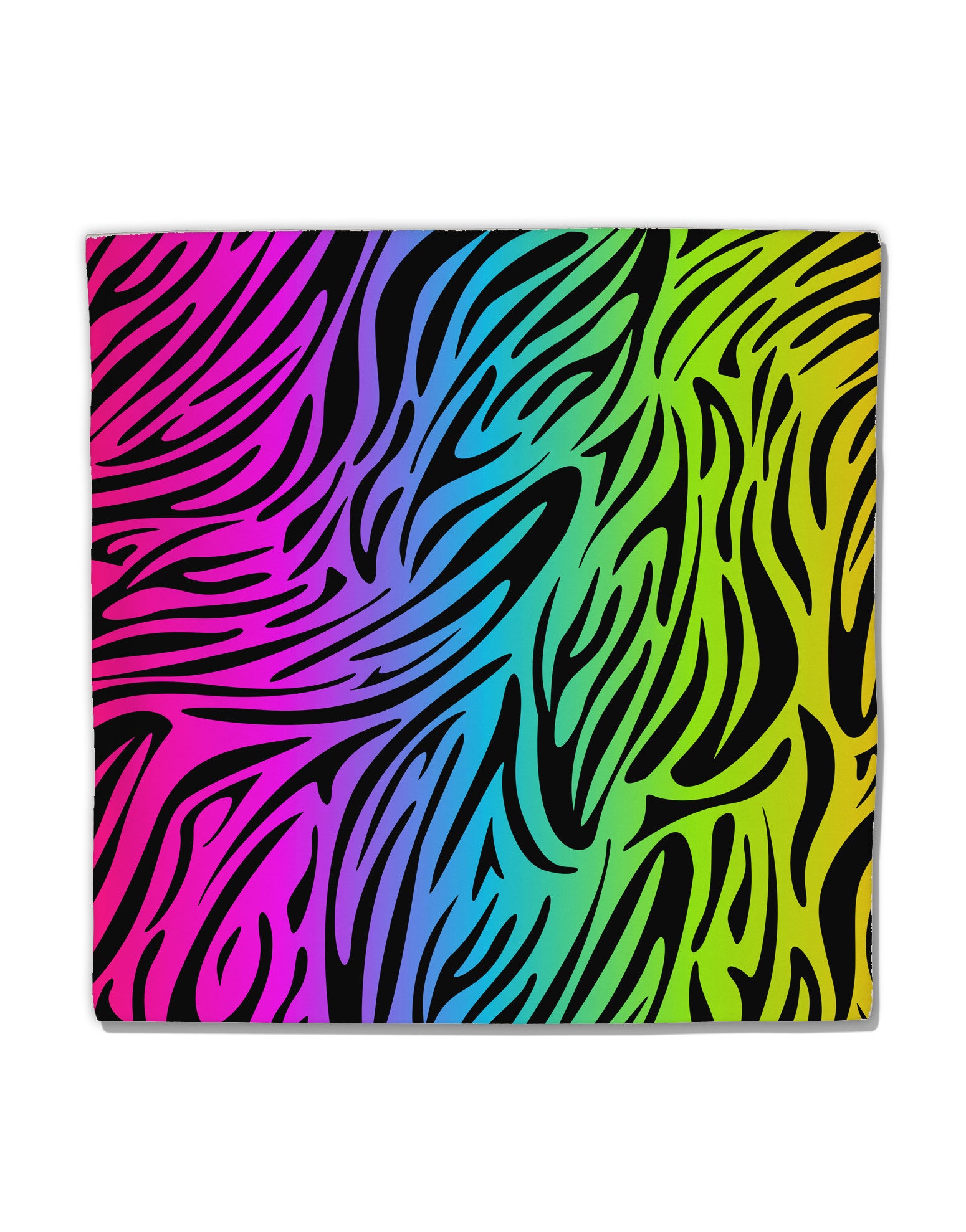 Rainbow Zebra Print Micro Fleece 14"x14" Pillow Sham All Over Print-Pillow Sham-TooLoud-White-Davson Sales