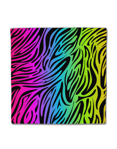 Rainbow Zebra Print Micro Fleece 14&#x22;x14&#x22; Pillow Sham All Over Print-Pillow Sham-TooLoud-White-Davson Sales