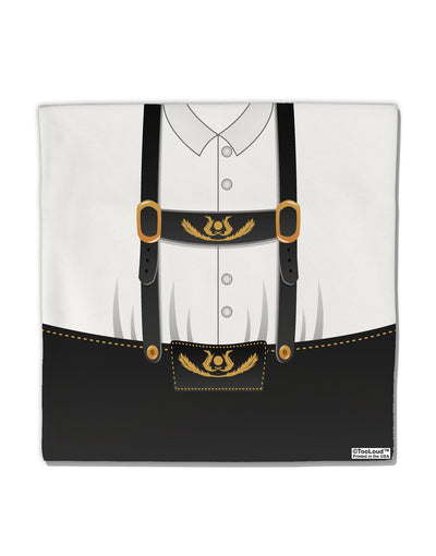 Lederhosen Costume Black Micro Fleece 14&#x22;x14&#x22; Pillow Sham All Over Print by TooLoud-Pillow Sham-TooLoud-White-Davson Sales