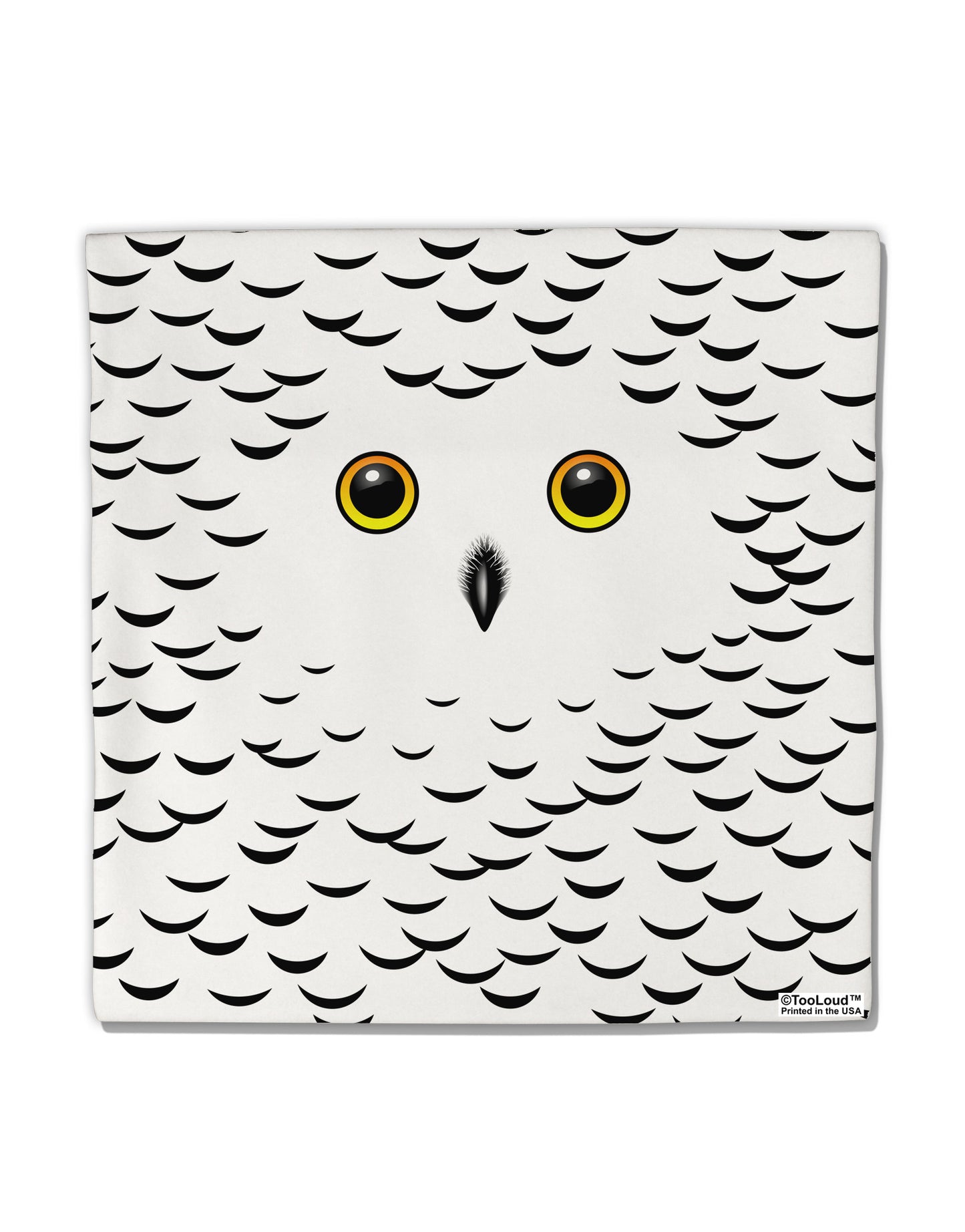Snowy Owl Cute Animal Face Micro Fleece 14"x14" Pillow Sham All Over Print-Pillow Sham-TooLoud-White-Davson Sales