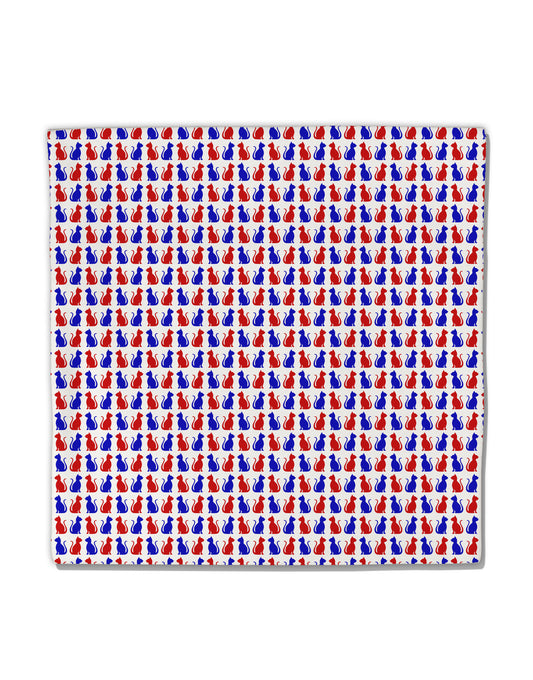 Patriotic Cat Pattern Micro Fleece 14"x14" Pillow Sham All Over Print-Pillow Sham-TooLoud-White-Davson Sales