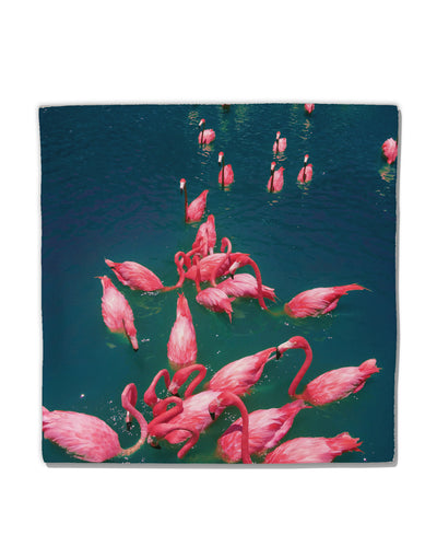 Bright Pink Painted Flamingos Micro Fleece 14&#x22;x14&#x22; Pillow Sham All Over Print-Pillow Sham-TooLoud-White-Davson Sales