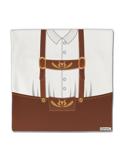 Lederhosen Costume Brown Micro Fleece 14&#x22;x14&#x22; Pillow Sham All Over Print by TooLoud-Pillow Sham-TooLoud-White-Davson Sales