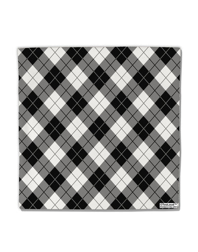 Black and White Argyle AOP Micro Fleece 14&#x22;x14&#x22; Pillow Sham All Over Print by TooLoud-Pillow Sham-TooLoud-White-Davson Sales