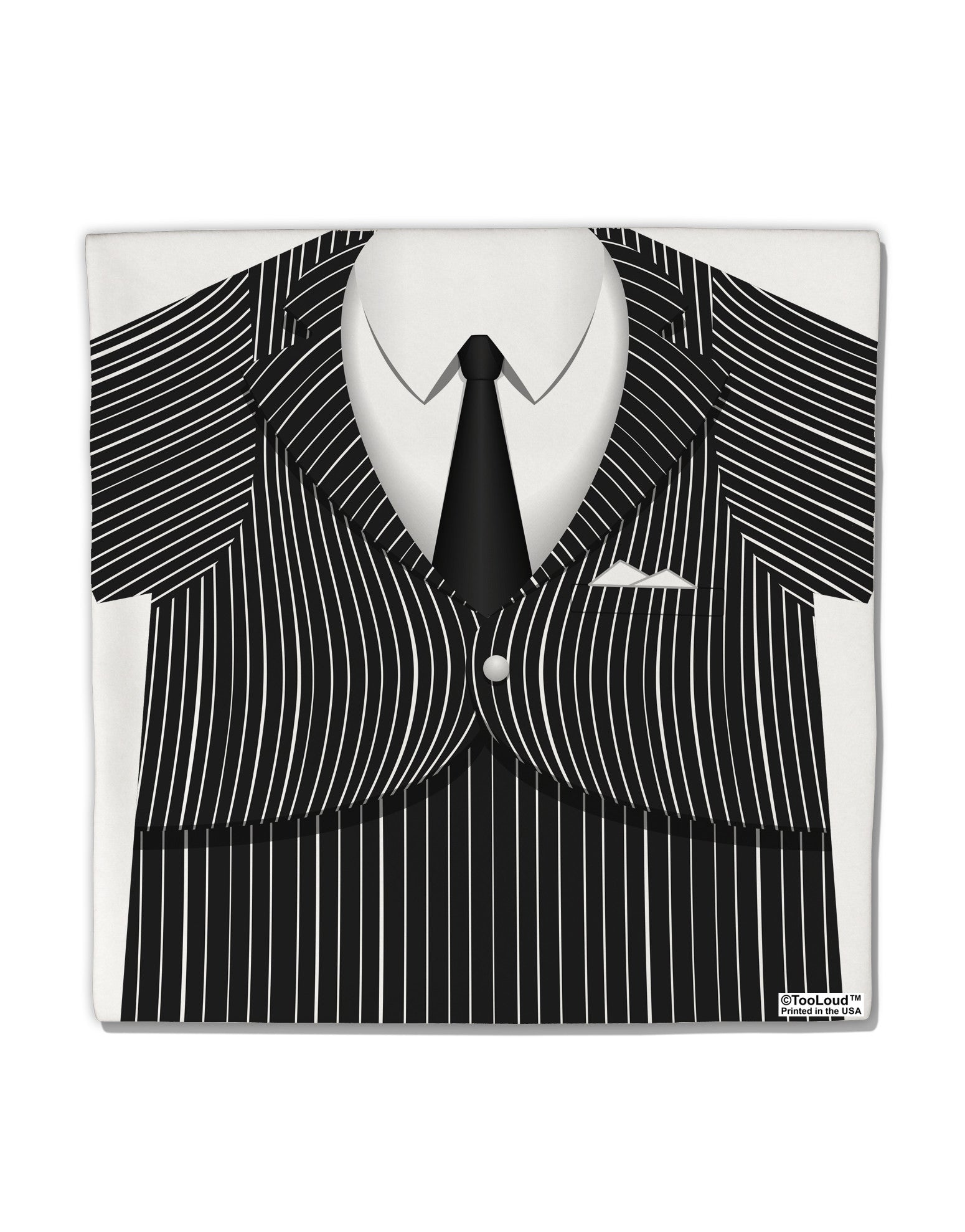 Pinstripe Gangster Jacket Printed Costume Micro Fleece 14"x14" Pillow Sham All Over Print-Pillow Sham-TooLoud-White-Davson Sales