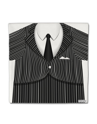 Pinstripe Gangster Jacket Printed Costume Micro Fleece 14&#x22;x14&#x22; Pillow Sham All Over Print-Pillow Sham-TooLoud-White-Davson Sales