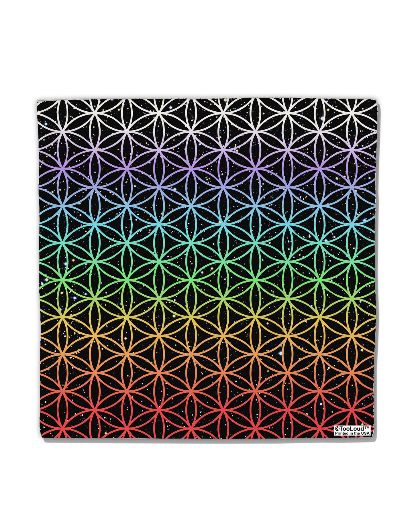 Chakra Colors Flower of Life Micro Fleece 14&#x22;x14&#x22; Pillow Sham All Over Print-Pillow Sham-TooLoud-White-Davson Sales