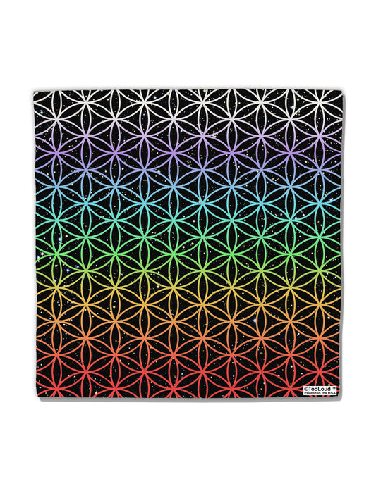Chakra Colors Flower of Life Micro Fleece 14&#x22;x14&#x22; Pillow Sham All Over Print-Pillow Sham-TooLoud-White-Davson Sales