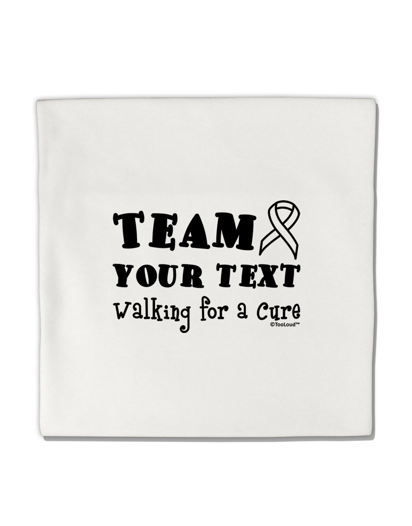 Personalized Team -Name- Walking for a Cure Micro Fleece 14"x14" Pillow Sham-Pillow Sham-TooLoud-White-Davson Sales