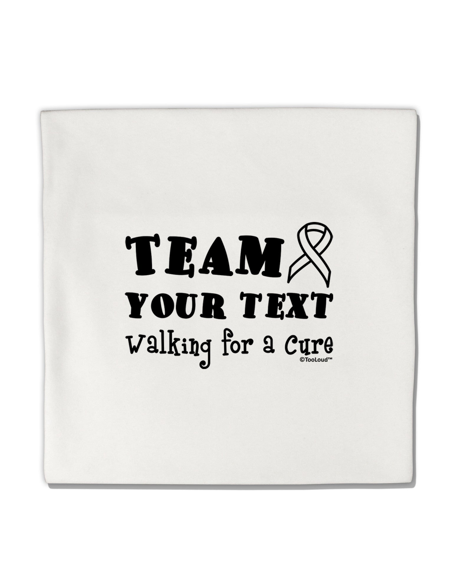 Personalized Team -Name- Walking for a Cure Micro Fleece 14"x14" Pillow Sham-Pillow Sham-TooLoud-White-Davson Sales
