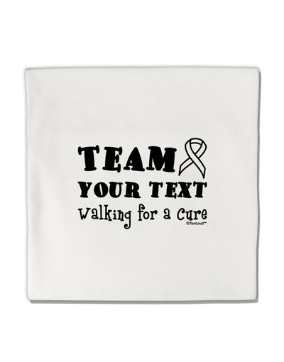 Personalized Team -Name- Walking for a Cure Micro Fleece 14&#x22;x14&#x22; Pillow Sham-Pillow Sham-TooLoud-White-Davson Sales