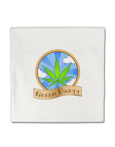 Green Party Symbol Micro Fleece 14&#x22;x14&#x22; Pillow Sham-Pillow Sham-TooLoud-White-Davson Sales