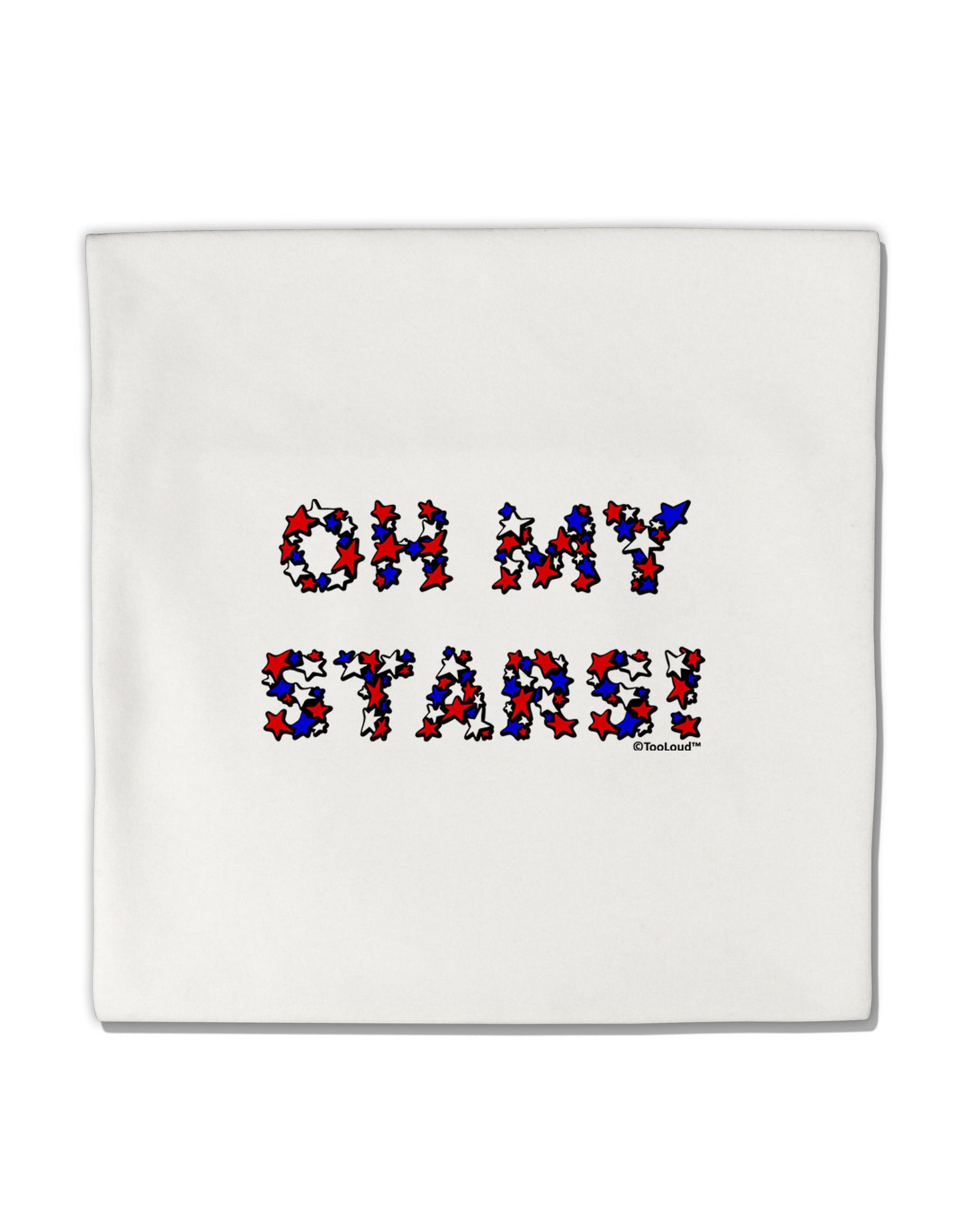 Oh My Stars Patriotic Design Micro Fleece 14"x14" Pillow Sham by TooLoud-Pillow Sham-TooLoud-White-Davson Sales
