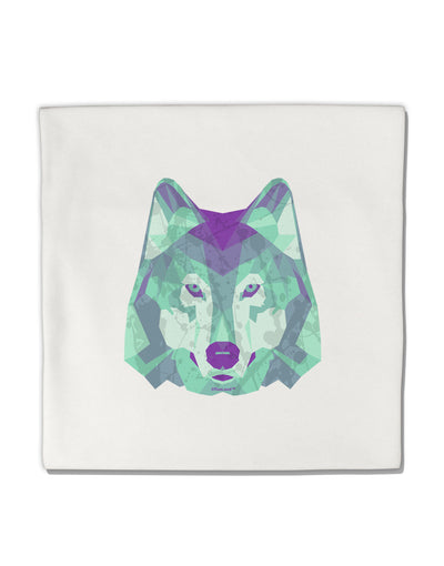 Geometric Wolf Head Micro Fleece 14&#x22;x14&#x22; Pillow Sham by TooLoud-Pillow Sham-TooLoud-White-Davson Sales