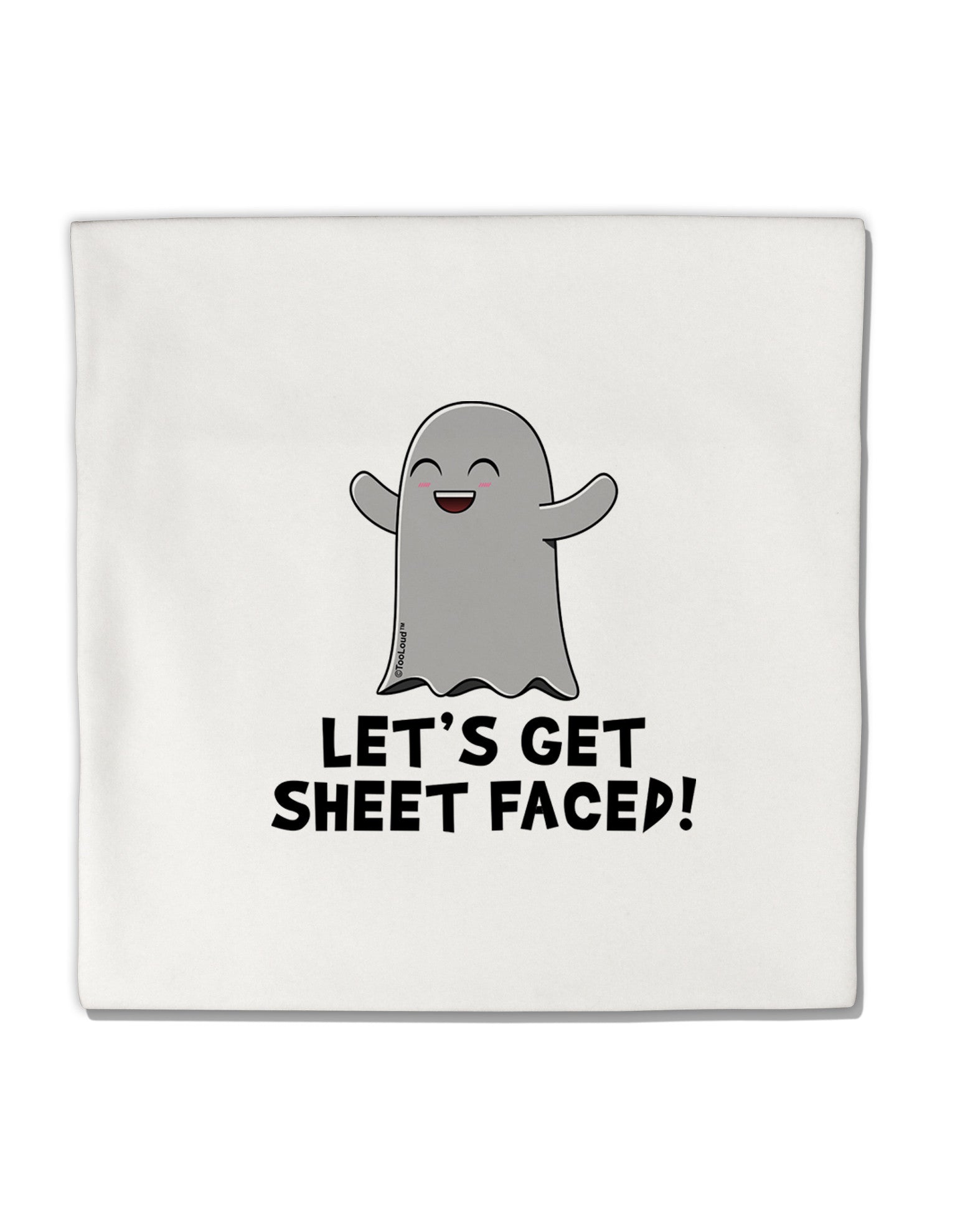 Let's Get Sheet Faced Micro Fleece 14"x14" Pillow Sham by TooLoud-Pillow Sham-TooLoud-White-Davson Sales