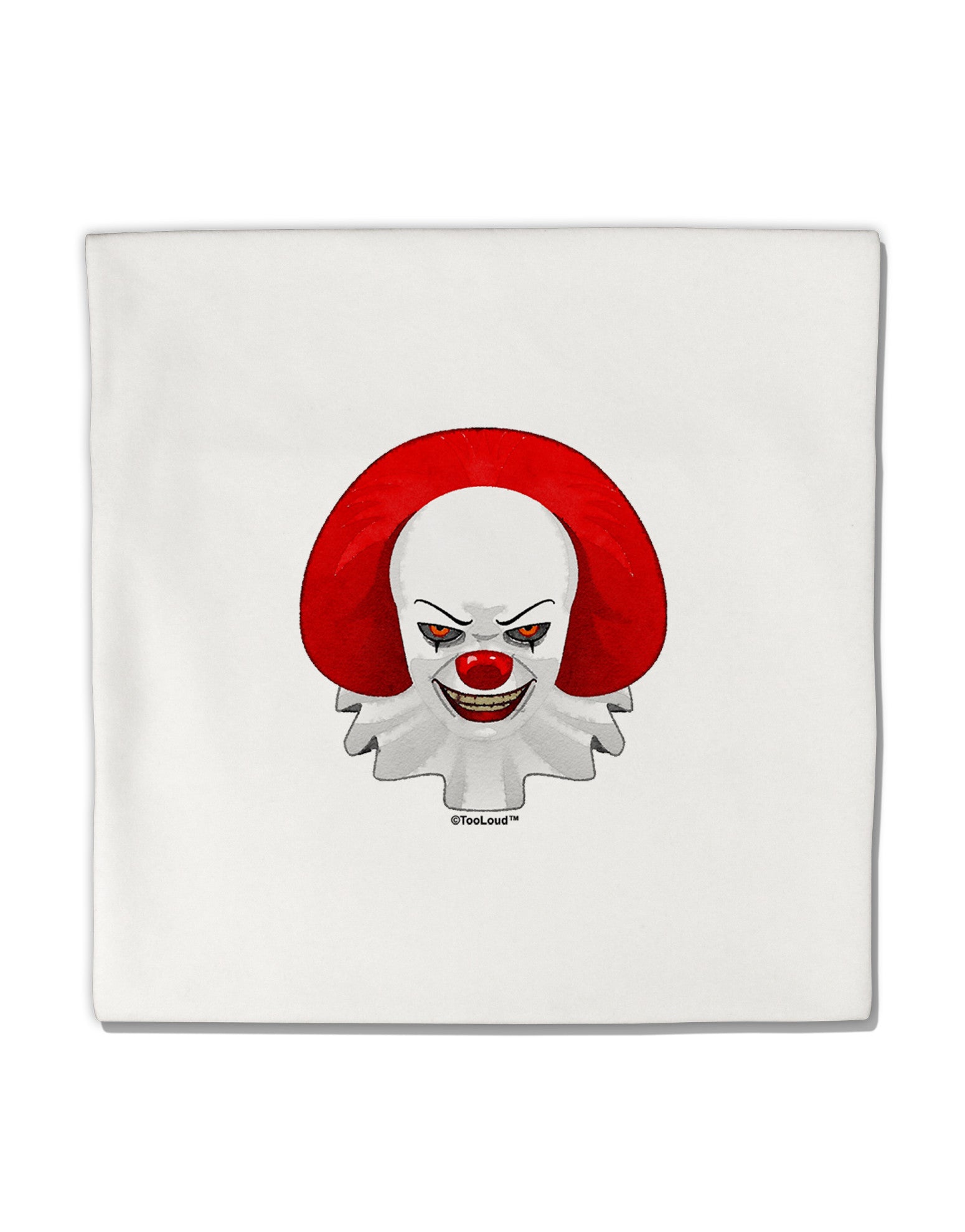 Scary Clown Watercolor Micro Fleece 14&#x22;x14&#x22; Pillow Sham-Pillow Sham-TooLoud-White-Davson Sales