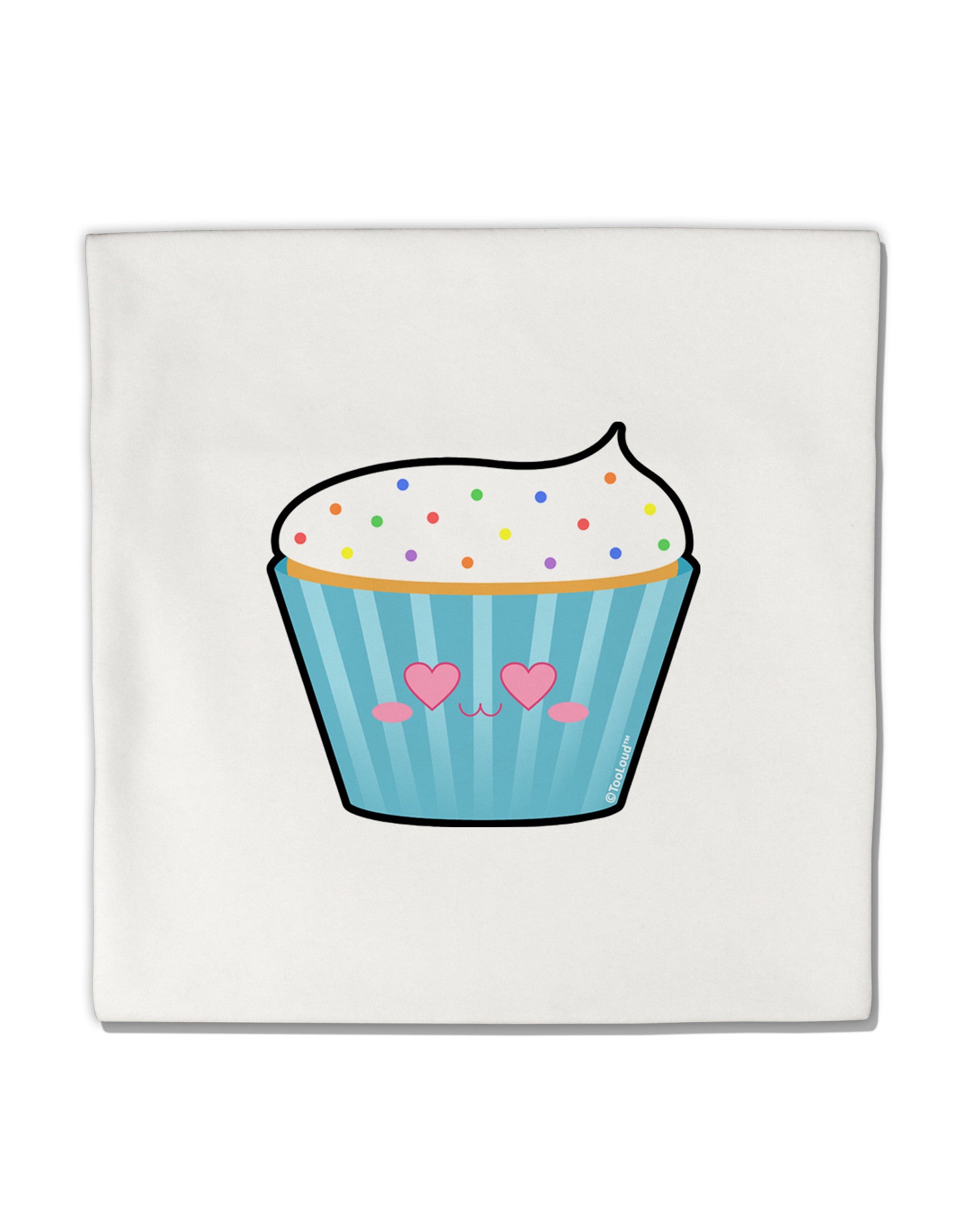Cute Cupcake with Sprinkles - Heart Eyes Micro Fleece 14&#x22;x14&#x22; Pillow Sham by TooLoud-Pillow Sham-TooLoud-White-Davson Sales