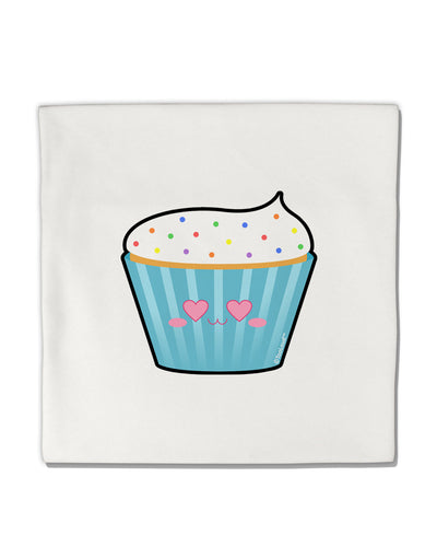 Cute Cupcake with Sprinkles - Heart Eyes Micro Fleece 14&#x22;x14&#x22; Pillow Sham by TooLoud-Pillow Sham-TooLoud-White-Davson Sales