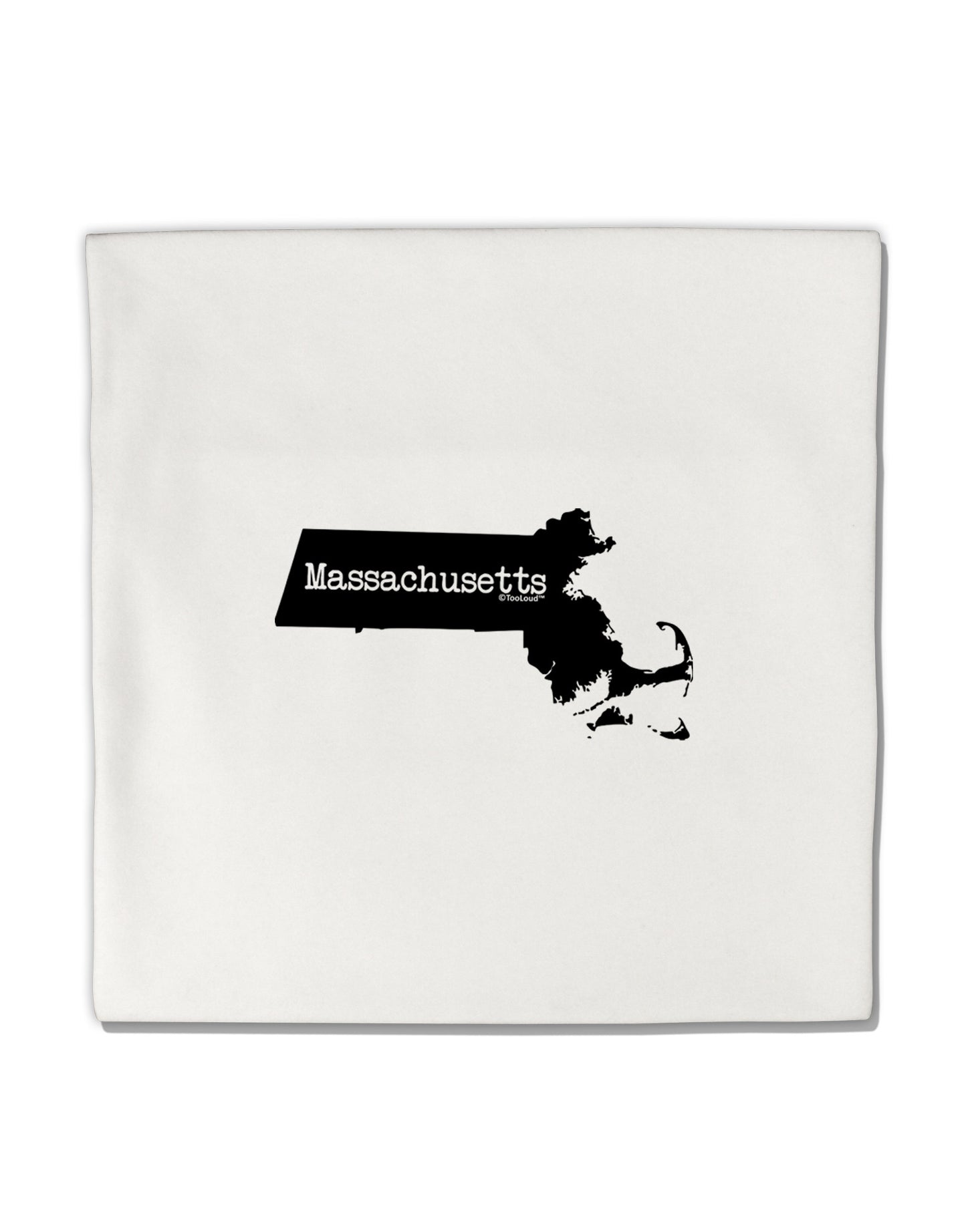 Massachusetts - United States Shape Micro Fleece 14"x14" Pillow Sham-Pillow Sham-TooLoud-White-Davson Sales